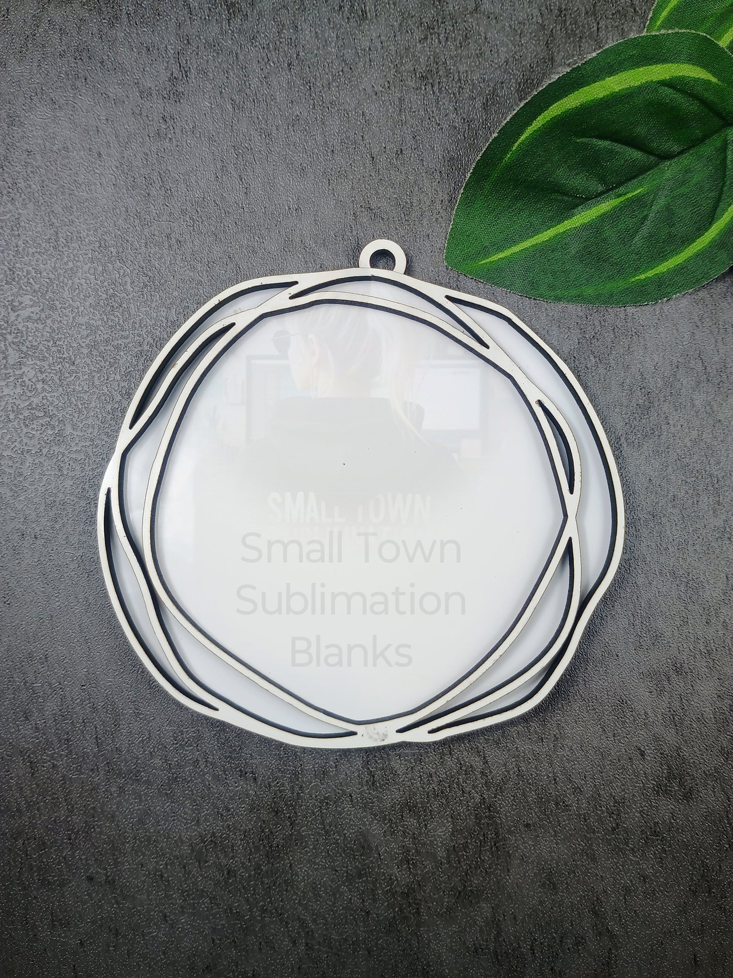 Sublimation blank, crazy line, round, Christmas tree ornament