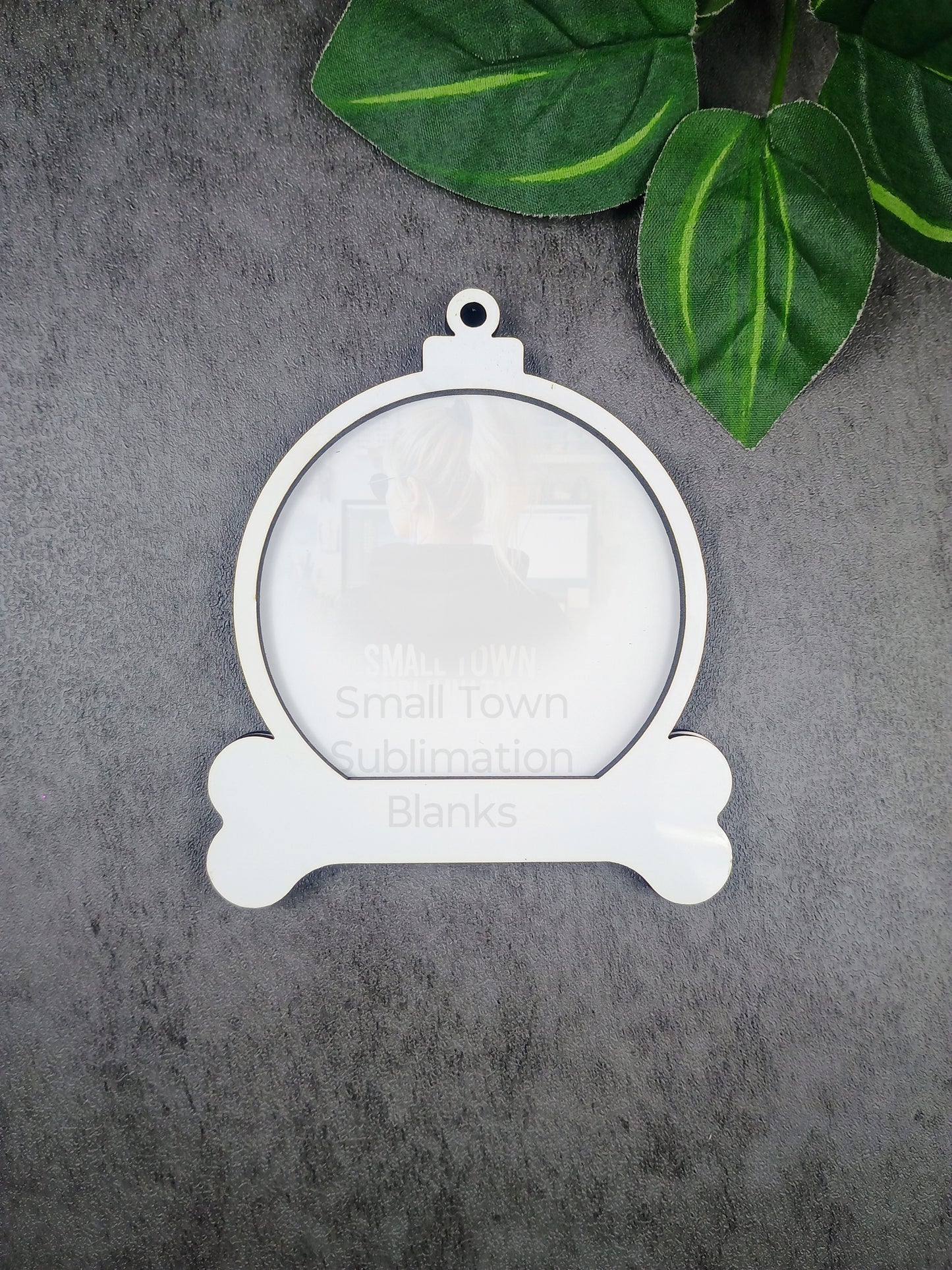 Dog bone sublimation blank Christmas Ornament.