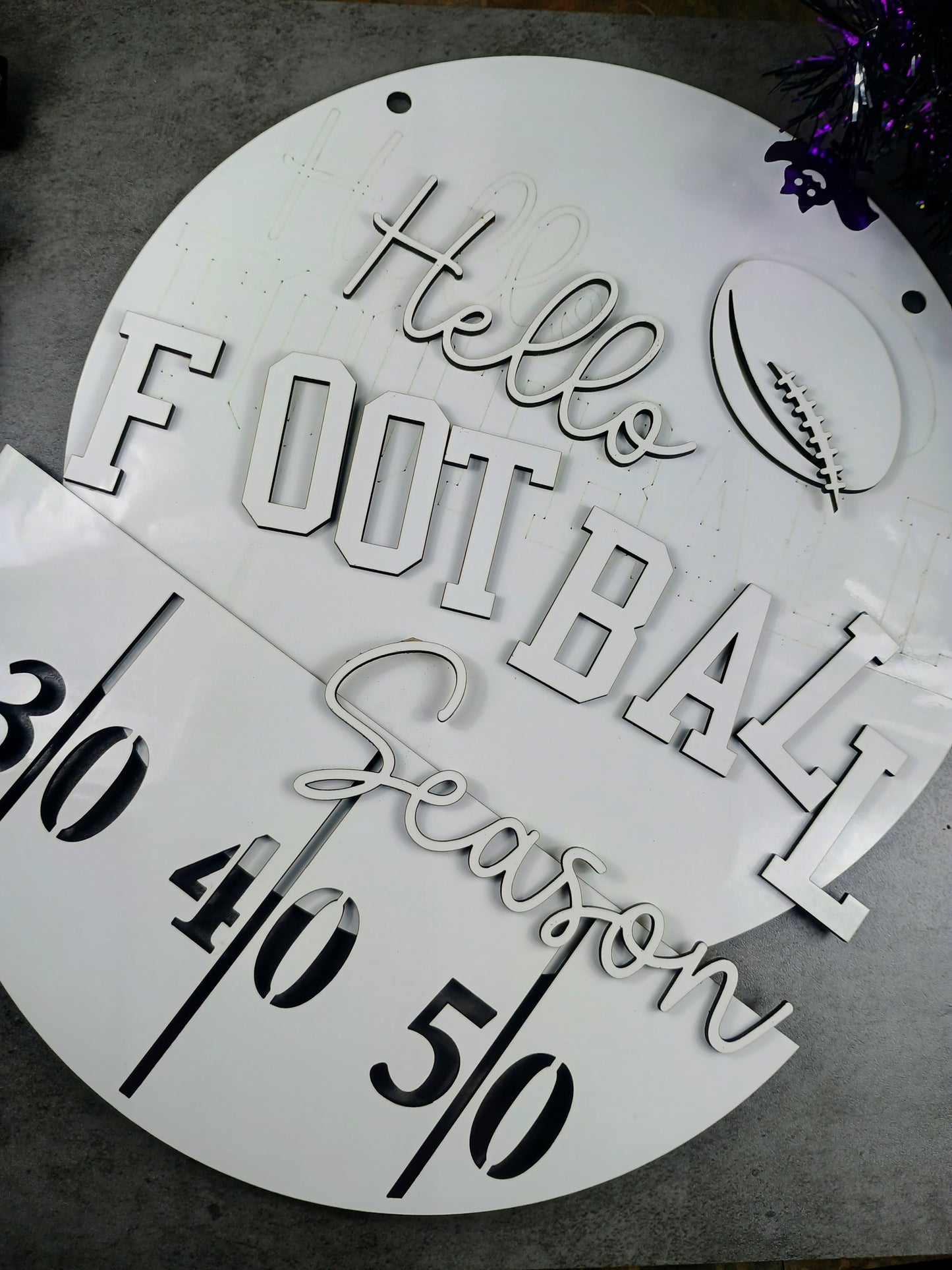 Large Football season door round