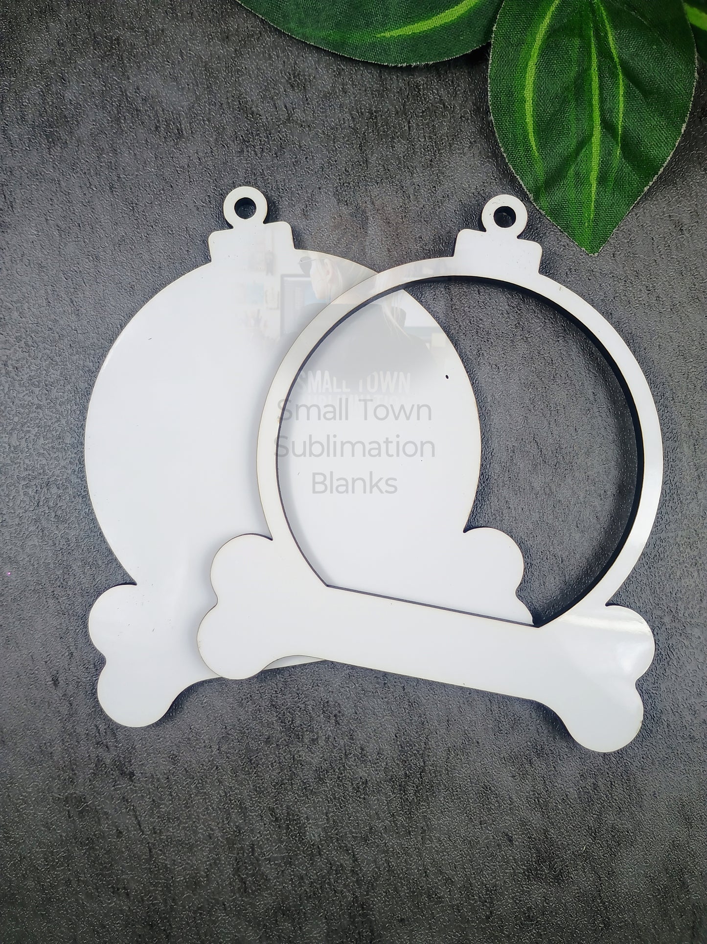 Dog bone sublimation blank Christmas Ornament.